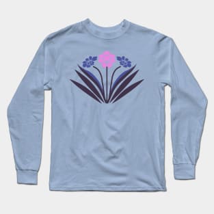 Art Deco geometric flowers Long Sleeve T-Shirt